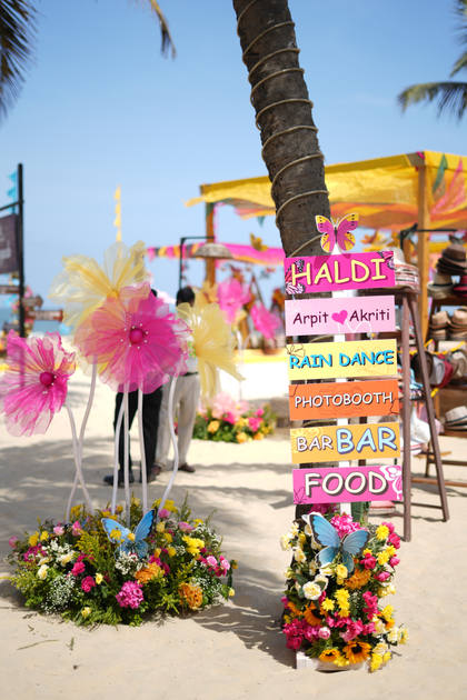Signage and Floral detail — Haldi decor — St. Regis